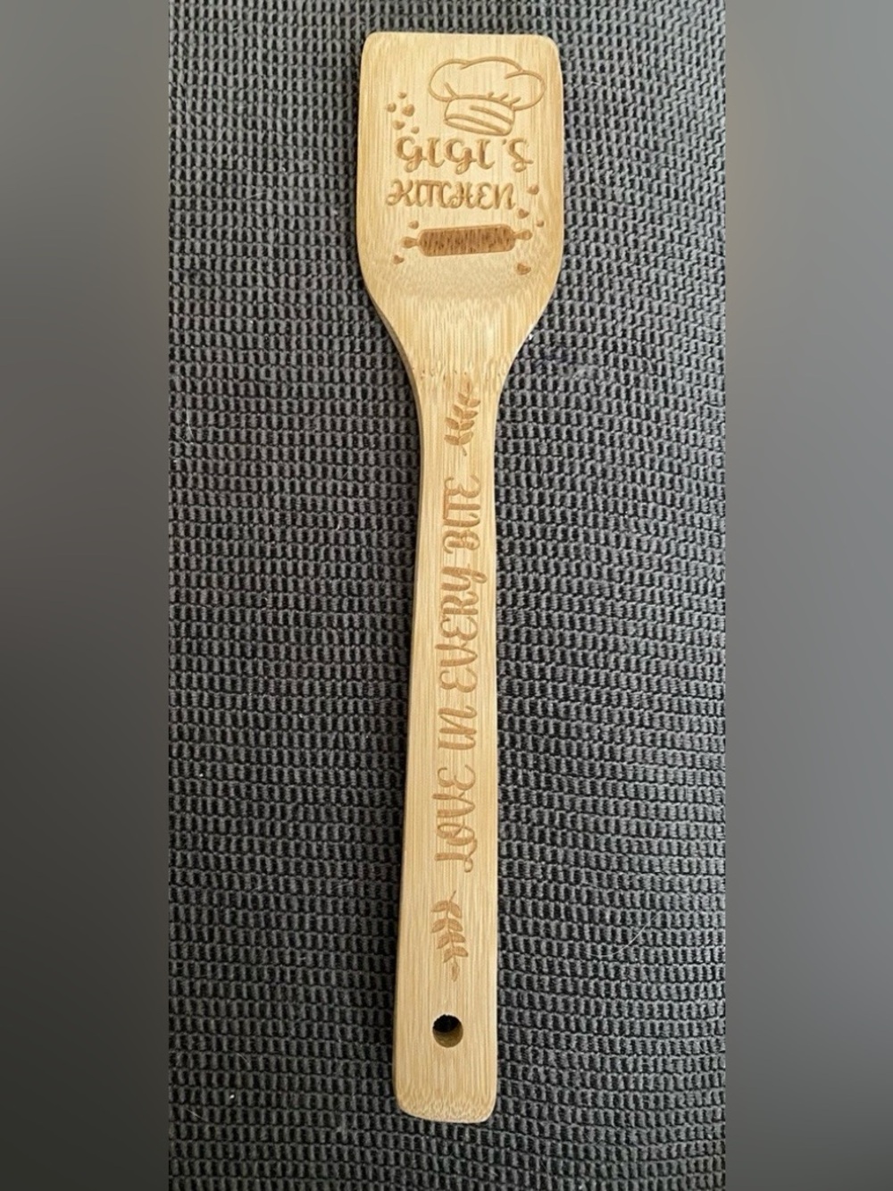 Gigi Engraved Birch Cooking Spoon 12” - "Love In Every Bite"